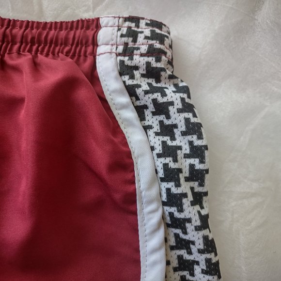 Soffe Burgundy / Maroon Printed Elasticated Waist Athletic Short Size L Lined - Picture 3 of 9